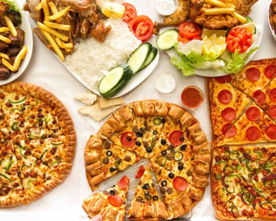Halal pizza and kebab