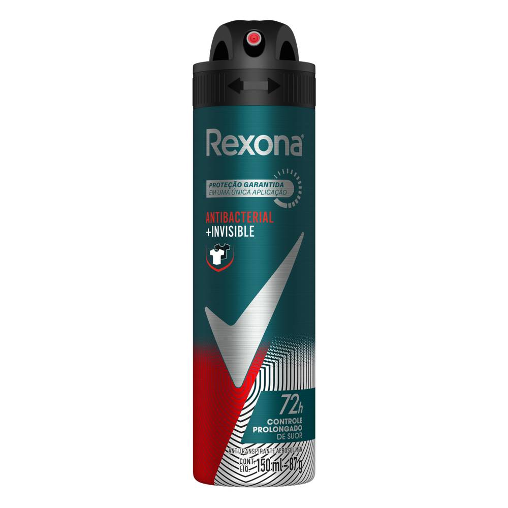 Rexona desodorante aerosol men antibacterial + invisible (150 ml)