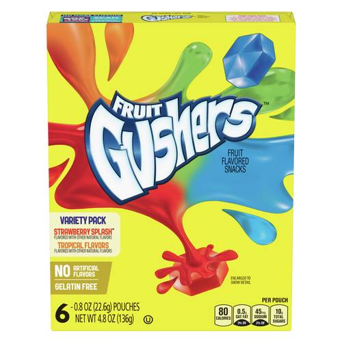 Fruit Gushers Strawberry & Tropical Fruit Variety pack 6ct