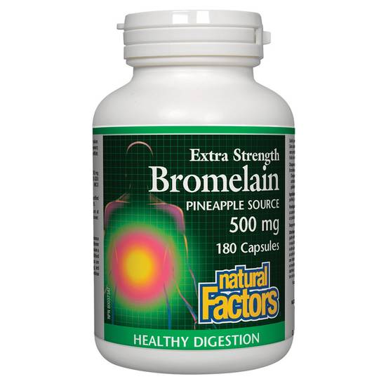 Natural Factors Bromelain Pineapple 500 mg Capsules (180 units)