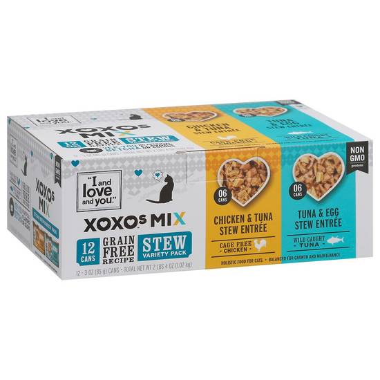 I and Love and You Xoxos Mix Grain Free Stew Variety pack Cat Food