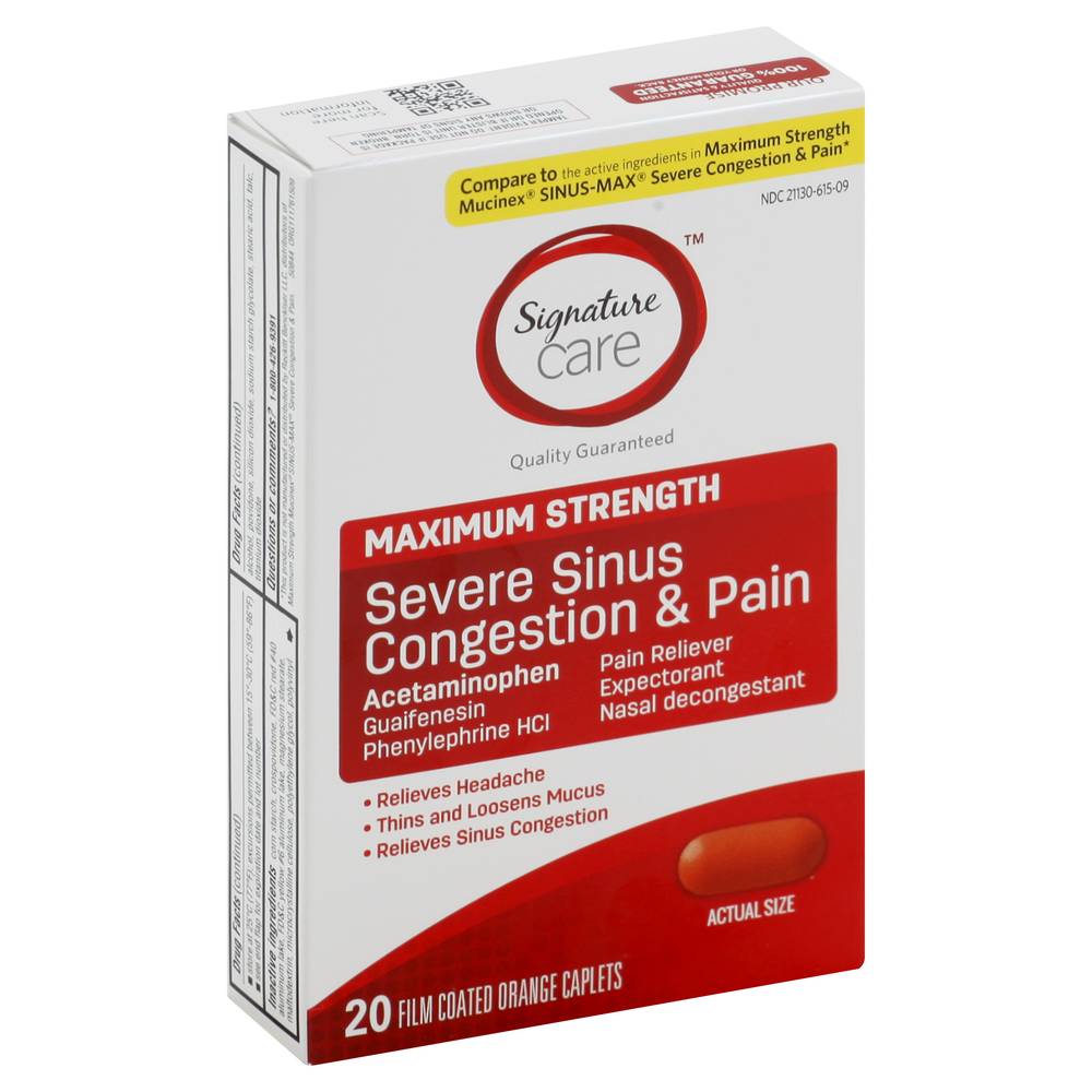 Signature Care Severe Sinus Congestion & Pain Relief (20 ct)