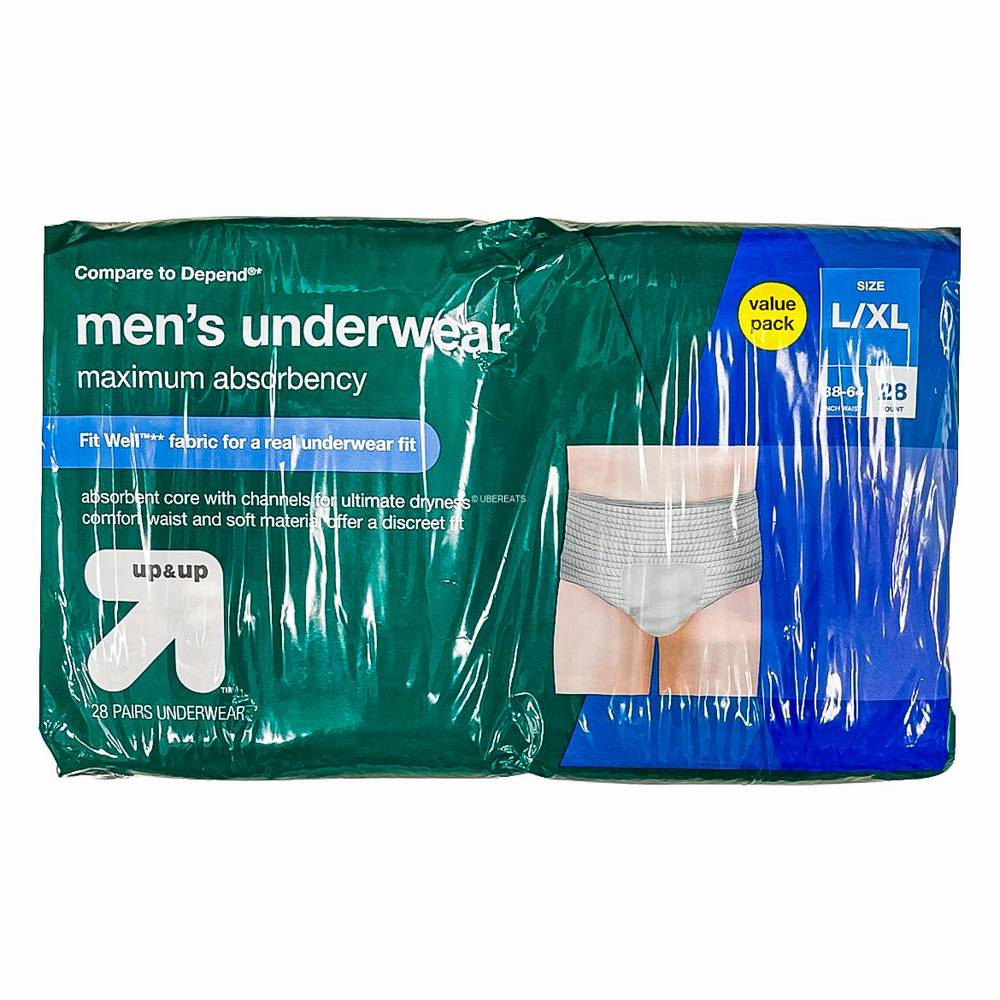 up&up Incontinence Underwear For Men, Male, L-XL (28 ct)