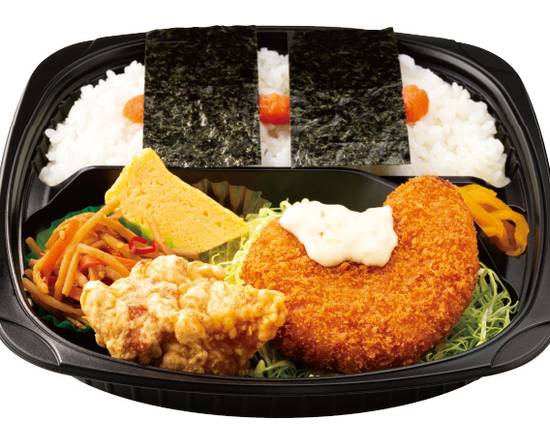 海老ぷりっ！タルタル海老カツのり明太弁当 Plump shrimp! Tartar shrimp cutlet seaweed and cod roe rice lunch box
