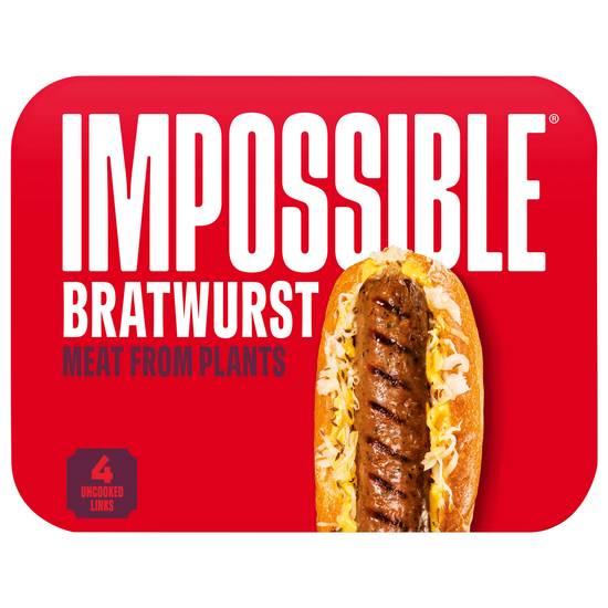 Impossible Uncooked Bratwurst Sausage Links Made From Plants (4 ct)