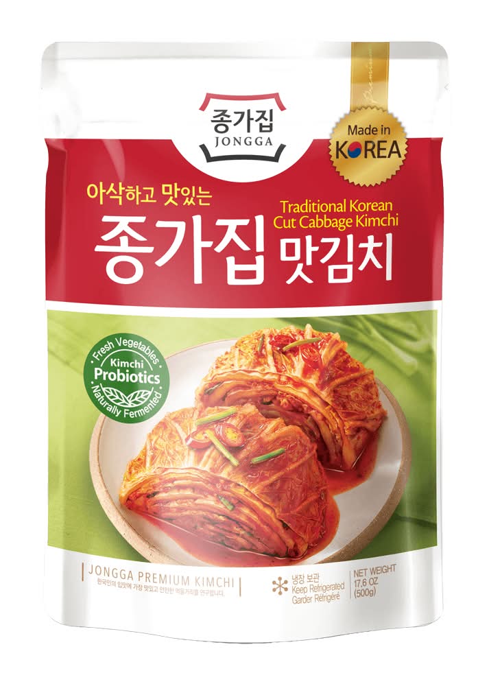Jongga Traditional Korean Cut Cabbage Kimchi (17.6 oz)