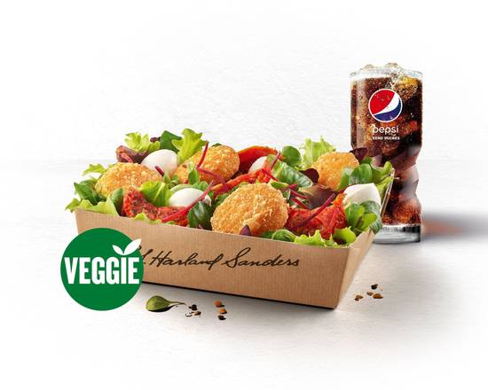 MENU SALADE VEGGIE TOMATES MARINEES MOZZARELLA DI BUFFALA 