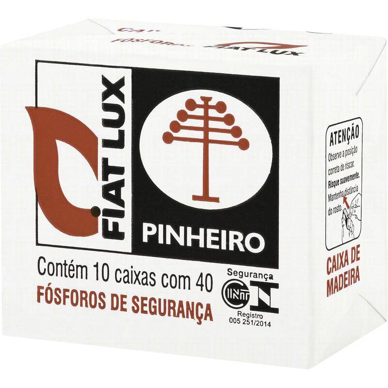 Fiat lux fósforos de segurança pinheiro (10 caixas)