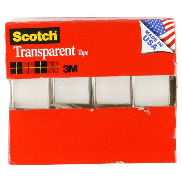 Scotch Transparent Tape, 3/4 in X 300 in (4 ct)