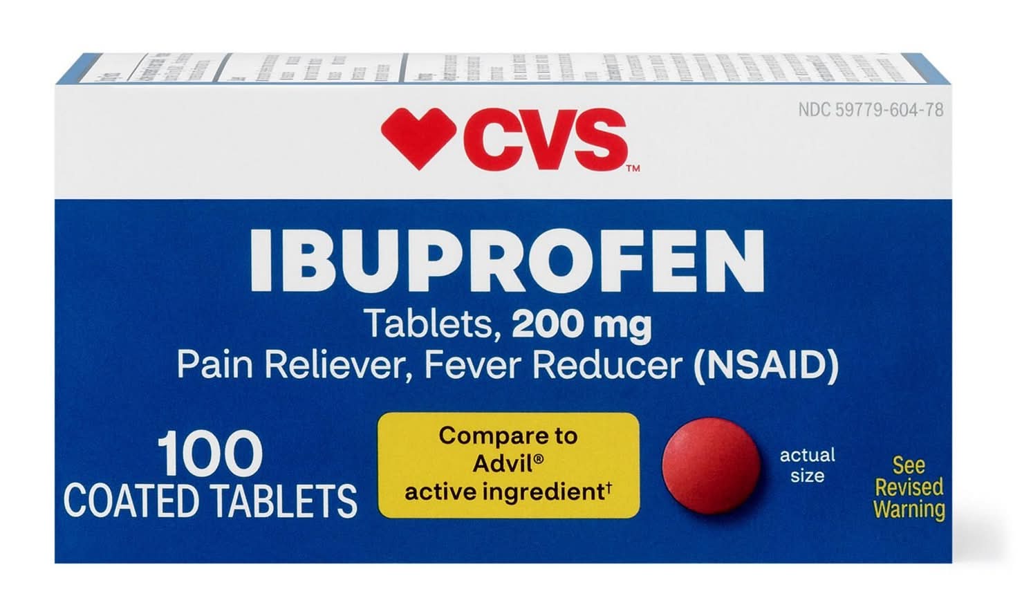 CVS Health Ibuprofen Pain Reliever & Fever Reducer Tablets 200mg (100 ct)