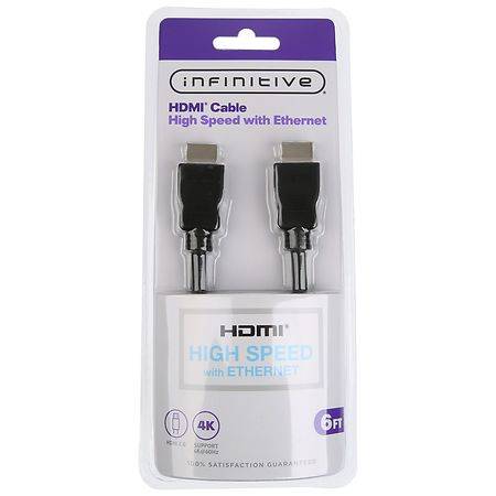 Infinitive Hdmi Cable High Speed With Ethernet, 6 Ft