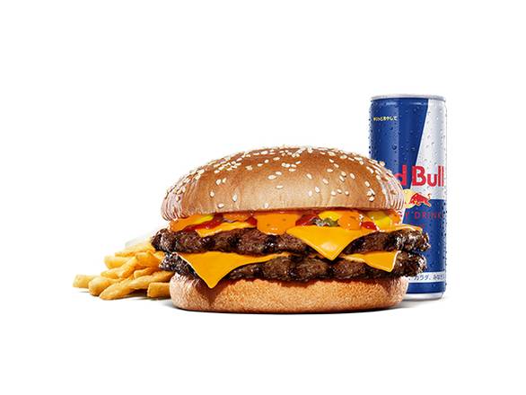 にんにく ガーリック ダブルL RB-Set / Ninniku Garlic Burger Double Large Red Bull Set
