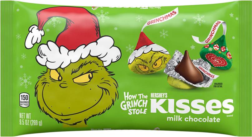 Hershey's Kisses Holiday Grinch Milk Chocolate Candy