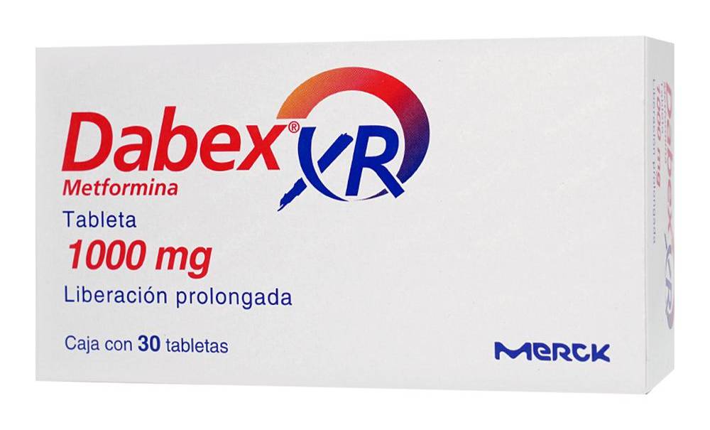 Dabex · Metformina en tabletas 1000 mg liberación prolongada (30 un)