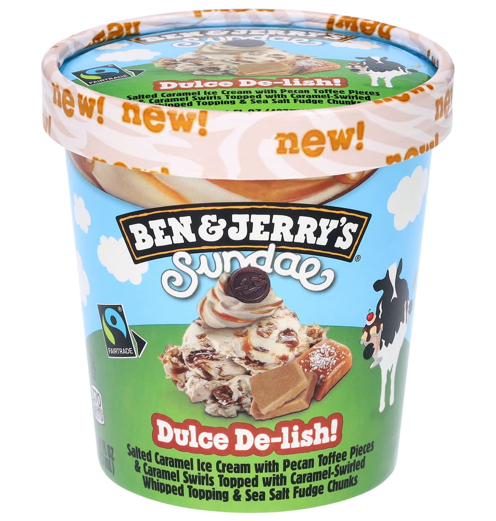 Ben & Jerry's Sundae Ice Cream, Dulce De-Lish (14.4 fl oz)