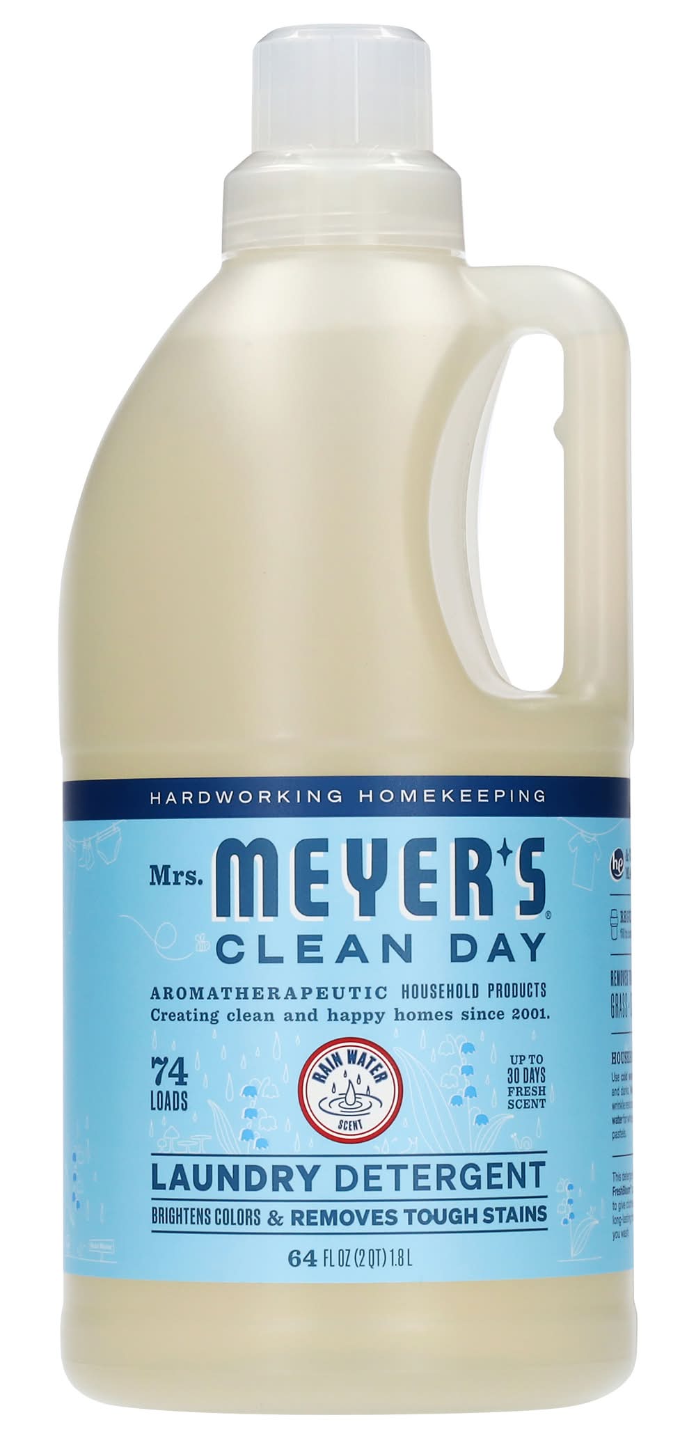 Mrs. Meyer's Clean Day Laundry Detergent, Rain Water (64 fl oz)