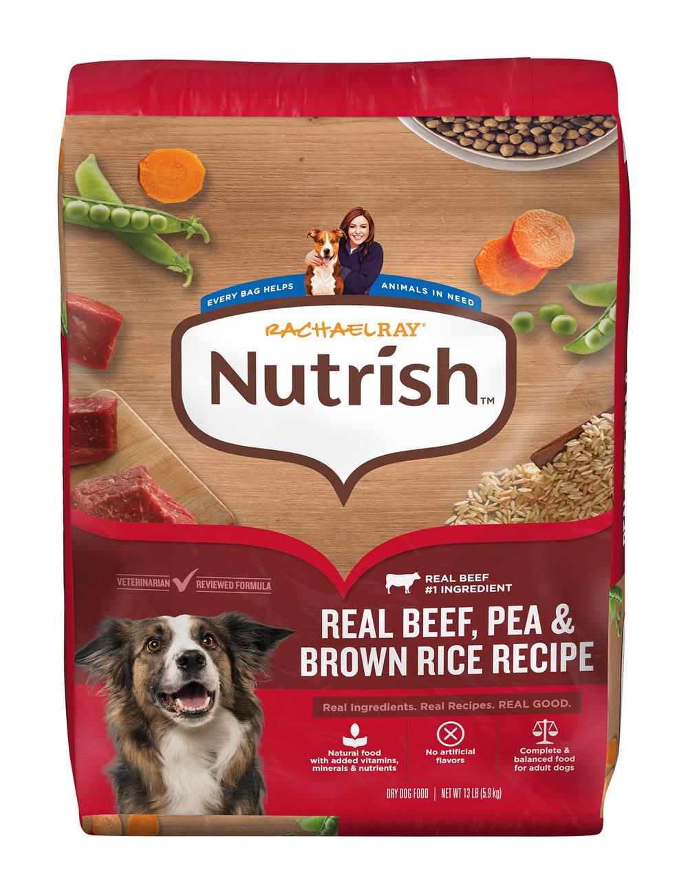 Rachael Ray Nutrish Adult Dog Dry Food - Beef, Pea & Brown Rice (Flavor: Beef & Brown Rice, Size: 13 Lb)