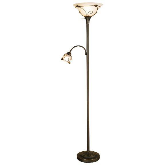 Hometrends Floor Lamp With Side Reading Lamp and Scroll Detail Delivery
