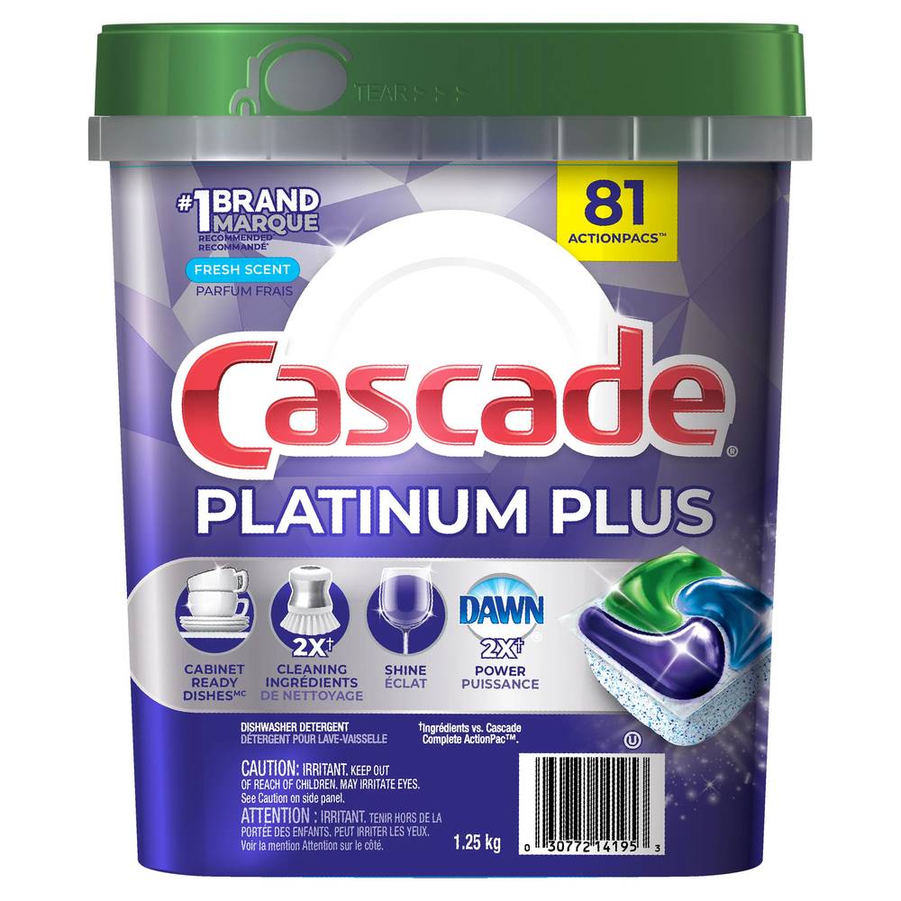 Cascade Platinum Plus Actionpacs, 81-Count