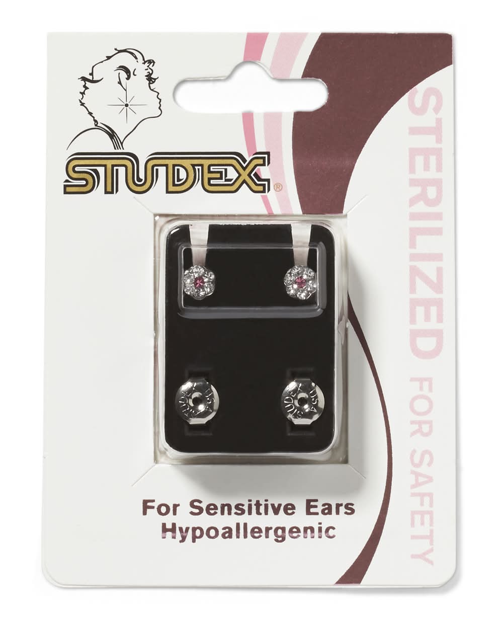 Studex Universal Piercing Earrings, 5mm, Pink Daisy