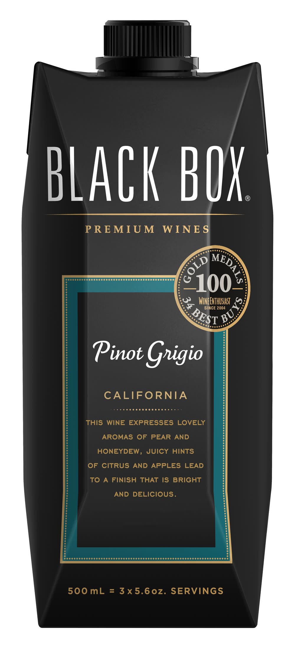 Black Box California Pinot Grigio Wine, 2019 (500 ml)