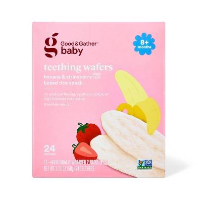 Good & Gather Teething Wafers Baby Snacks (12 ct) (banana strawberry)