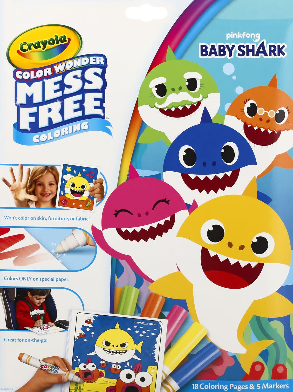 Crayola Baby Shark Mess Free Coloring Book (14.2 oz)