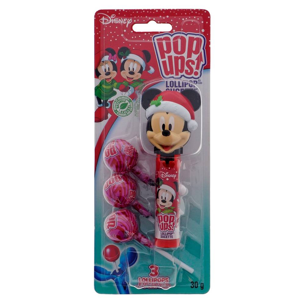 Pop Ups! Mickey/Minnie Xmas Lollipops (30 g, 3 ct)