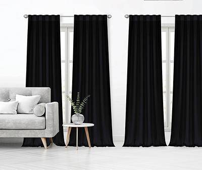 Maven Rod Pocket 4-piece Curtain Panel Set (black)