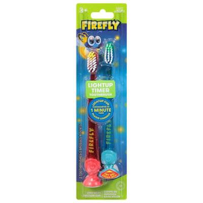 Firefly Kids Light Up Soft Toothbrush With Timer 2Ct - 2 Ct