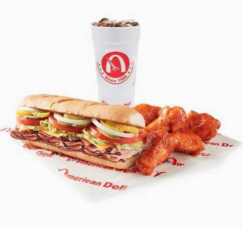 Ham Sub and Wings 5pc Combo