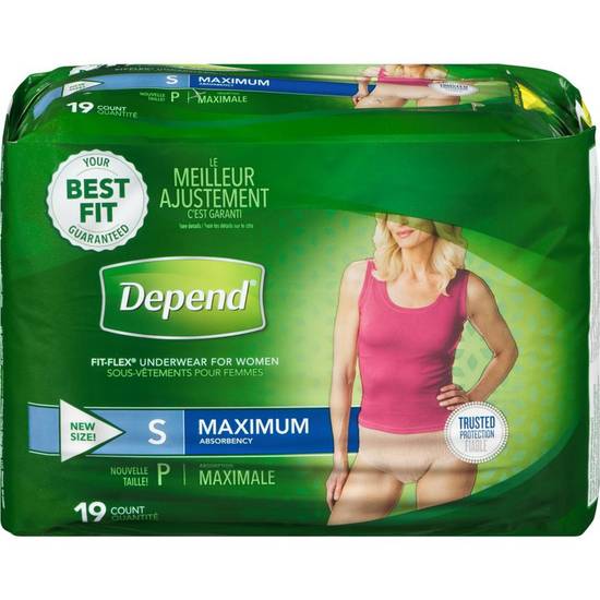 Depends Underwear For Women, Max Absorption Small (19 ea)