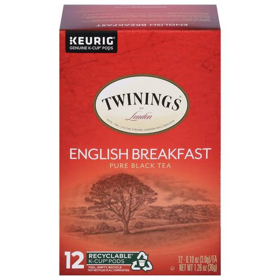 Twinings English Breakfast 100% Pure Black Tea (12 ct, 0.10 oz)
