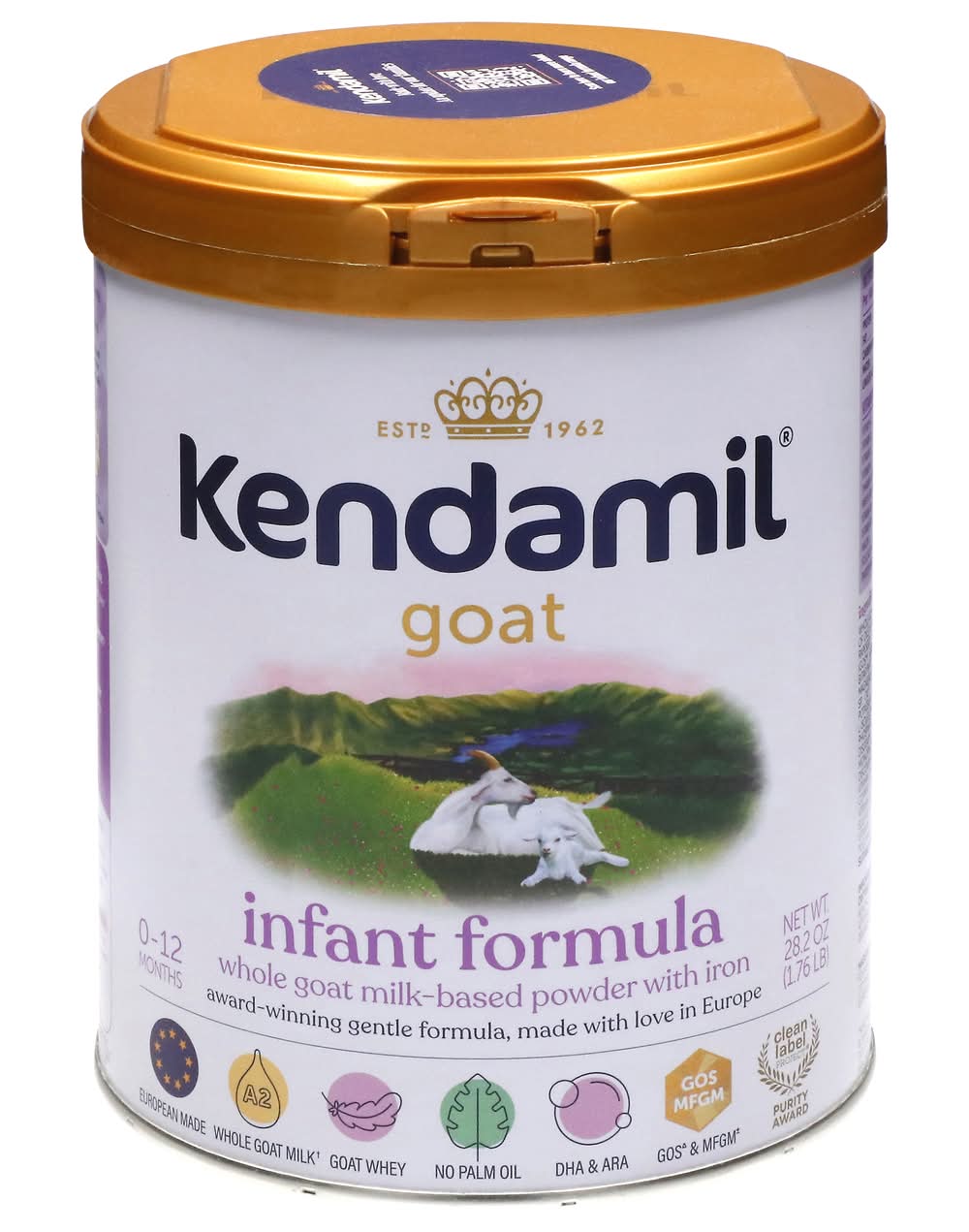 Kendamil Infant Formula Goat Milk Based Powder With Iron, 0-12 Months (28.2 oz)