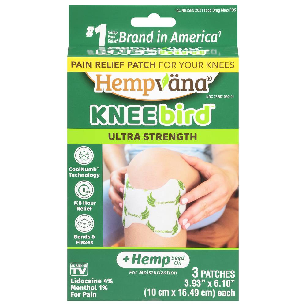 Hempvana Knee Bird Ultra Strength Pain Relief Patches (3 ct)