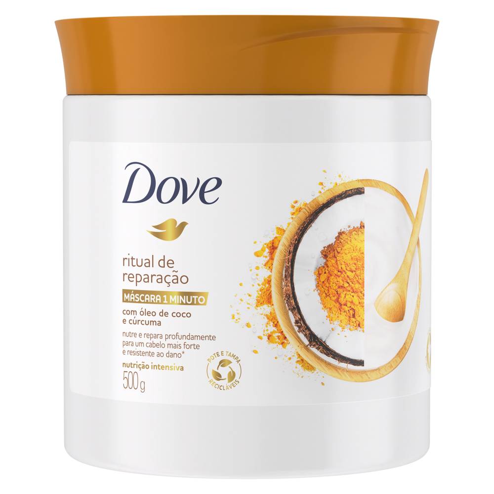 Dove máscara de tratamento capilar ritual de reparação com óleo de coco & cúrcuma (500 g)