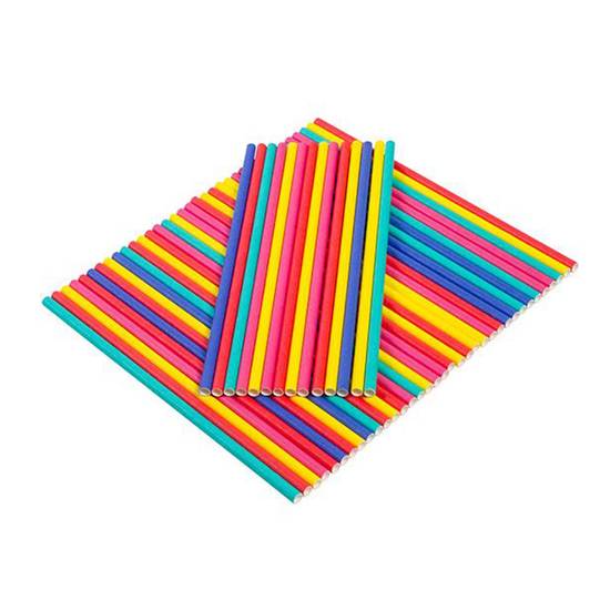 Sainsbury's Home Mixed Rainbow Paper Straws50Pk