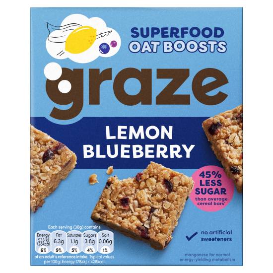 Graze Superfood Oat Boosts Lemon Blueberry 4 X 30g (120g)