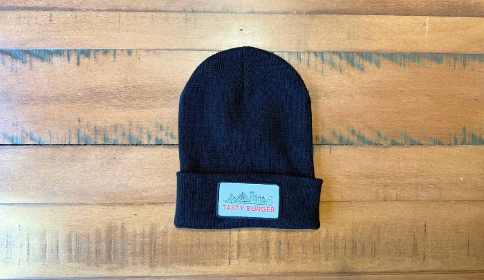 Beanie with Skyline Patch, Black