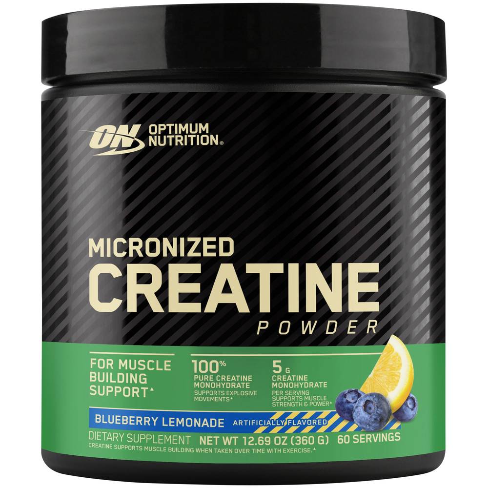 Optimum Nutrition Micronized Creatine Powder, Blueberry-Lemonade (12.69 oz)