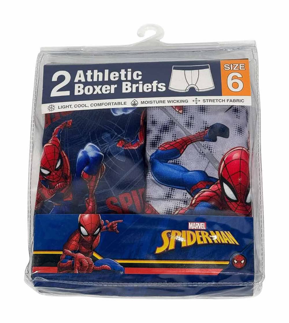 Marvel Spider-Man Athletic Boxer Briefs Size 6 2 Ct