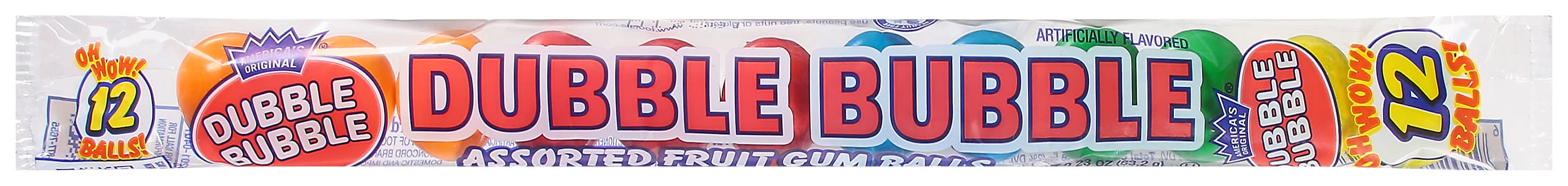 Dubble Bubble Fruit Gum Balls, Assorted (2.3 oz, 12 ct)