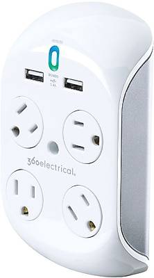 360 Electrical 4 Outlet Surge Protector, 918 Joules (36038)