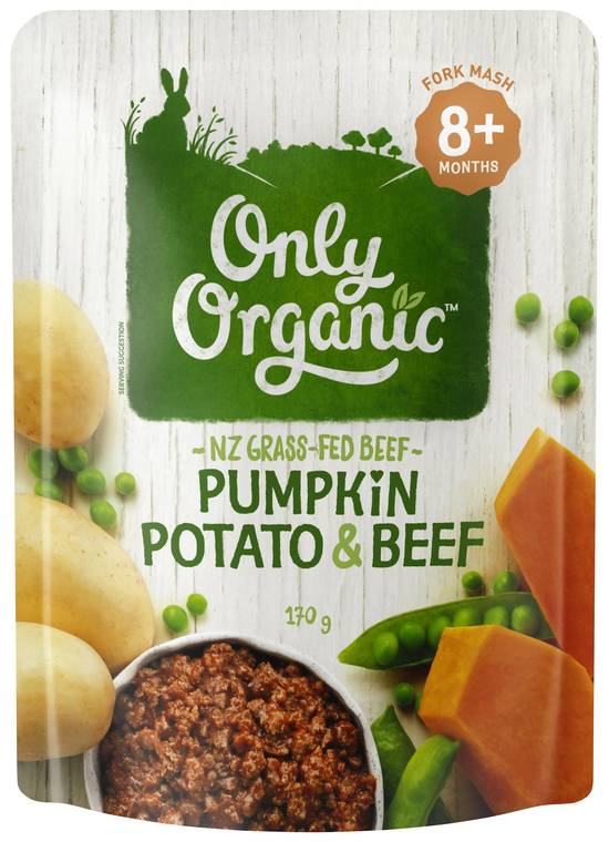 Only Organic Pumpkin Potato & Beef Baby Food 8+ Months 170g
