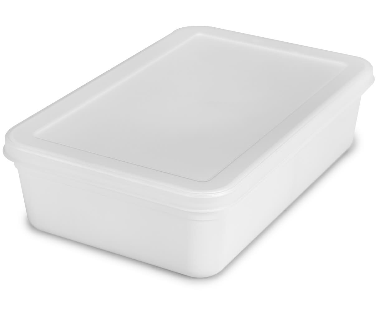 Lowe's Essentials Small 0.72 -Gallons ( 2.85 -Quarts ) White Stackable Tote with Standard Snap Lid
