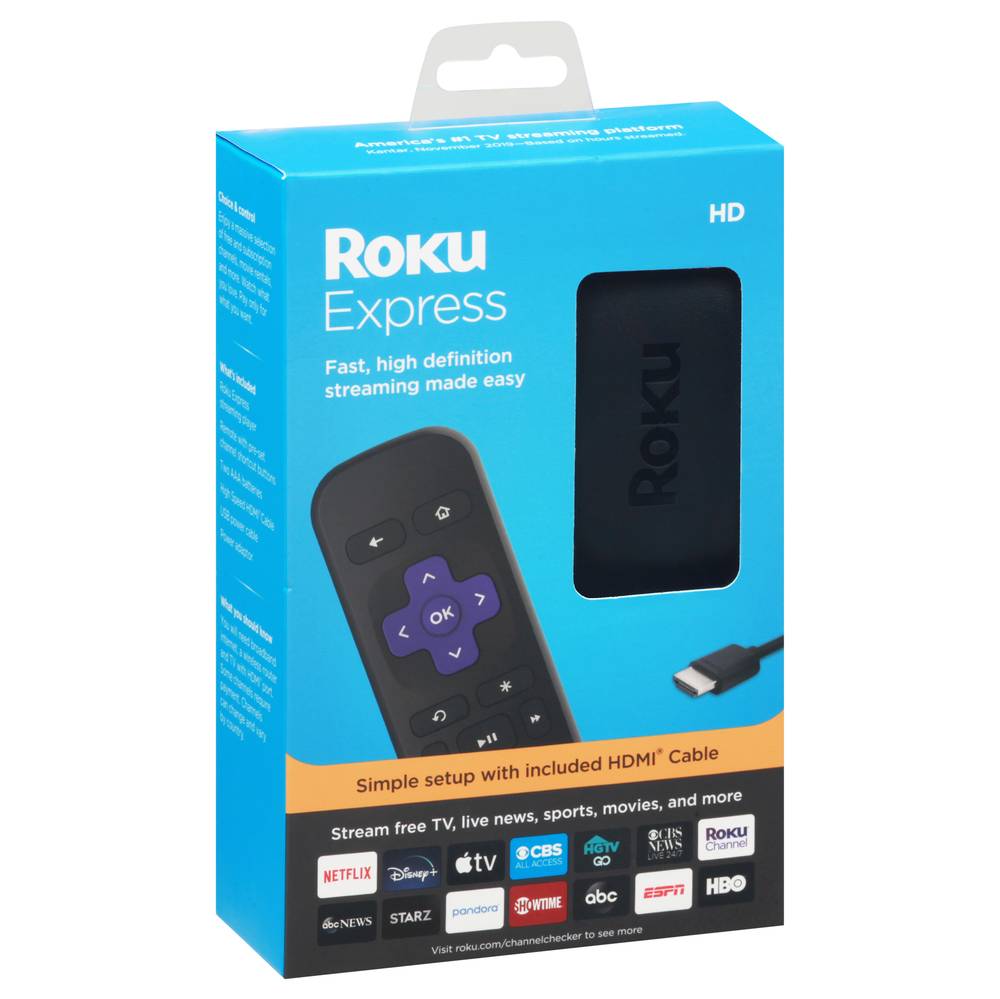 Roku Gin Hd Express Simple Setup With Hdmi Cable Streaming Player