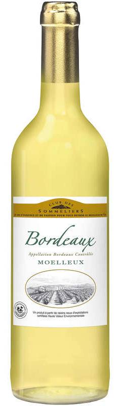 Club des Sommeliers AOC Bordeaux Vin Blanc Moelleux 75cl