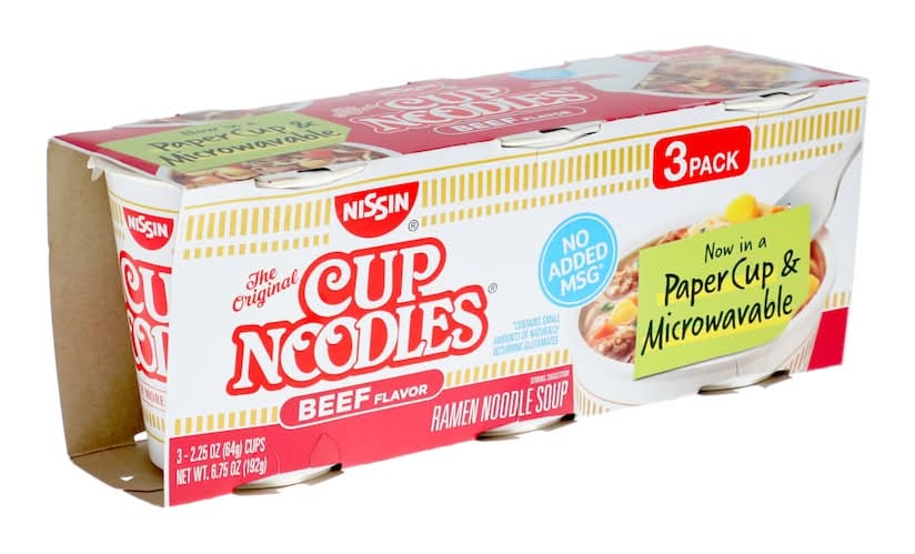Nissin Beef-Flavored Cup Noodles, 3-ct. Packs