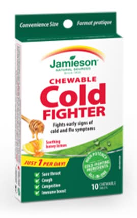 Jamieson Cold Fighter Honey Lemon Chewable Tablets (10 g)