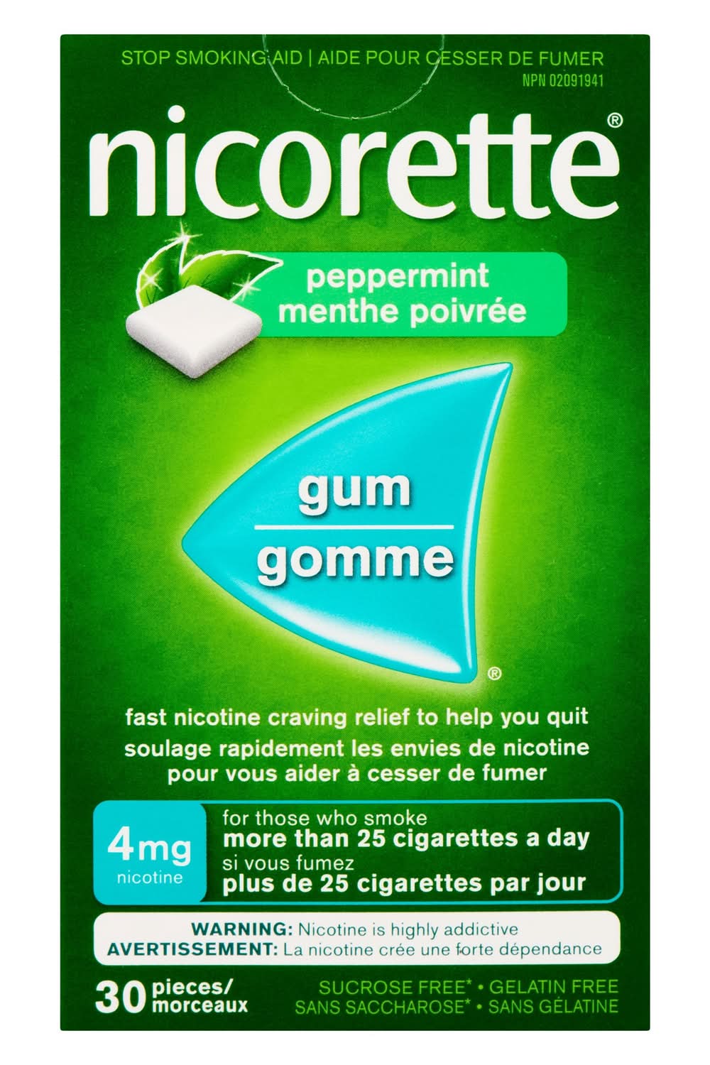 Nicorette Gum, Ice Mint 4mg (70 g)